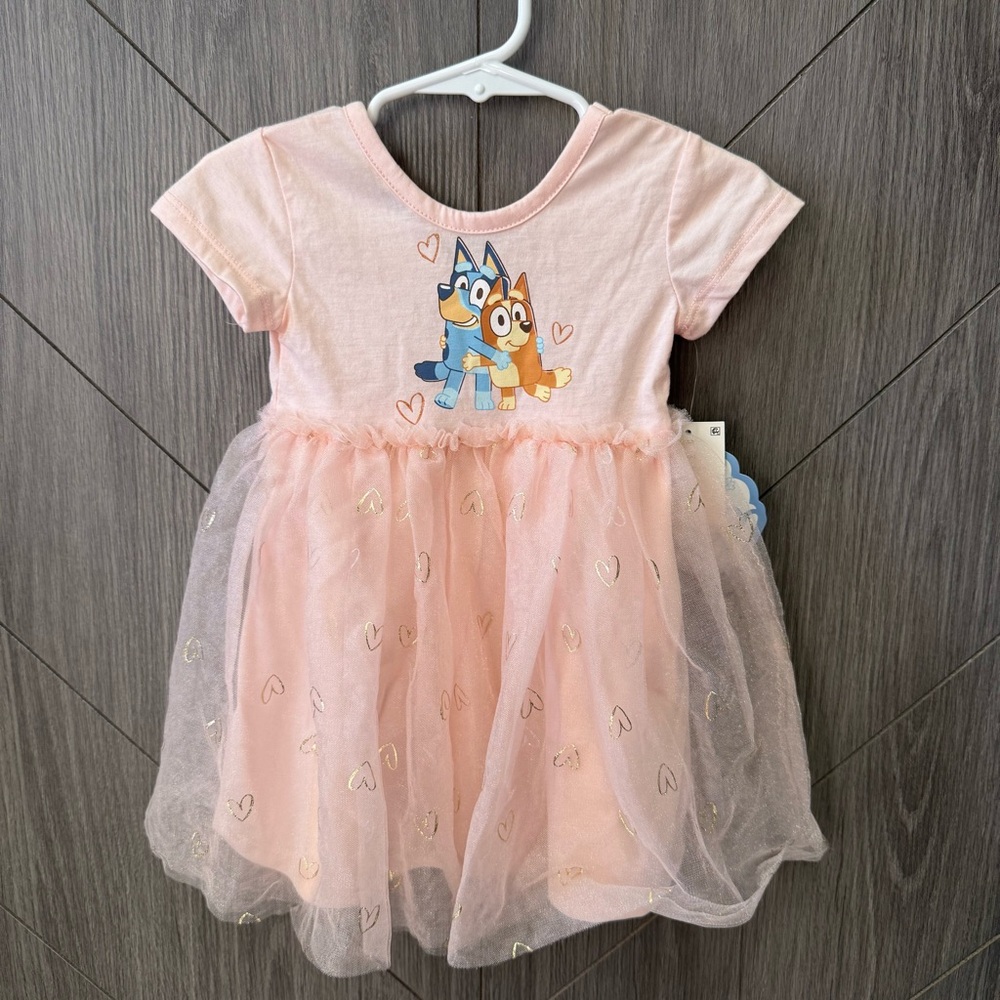 Bluey Pink Tulle Toddler Dress